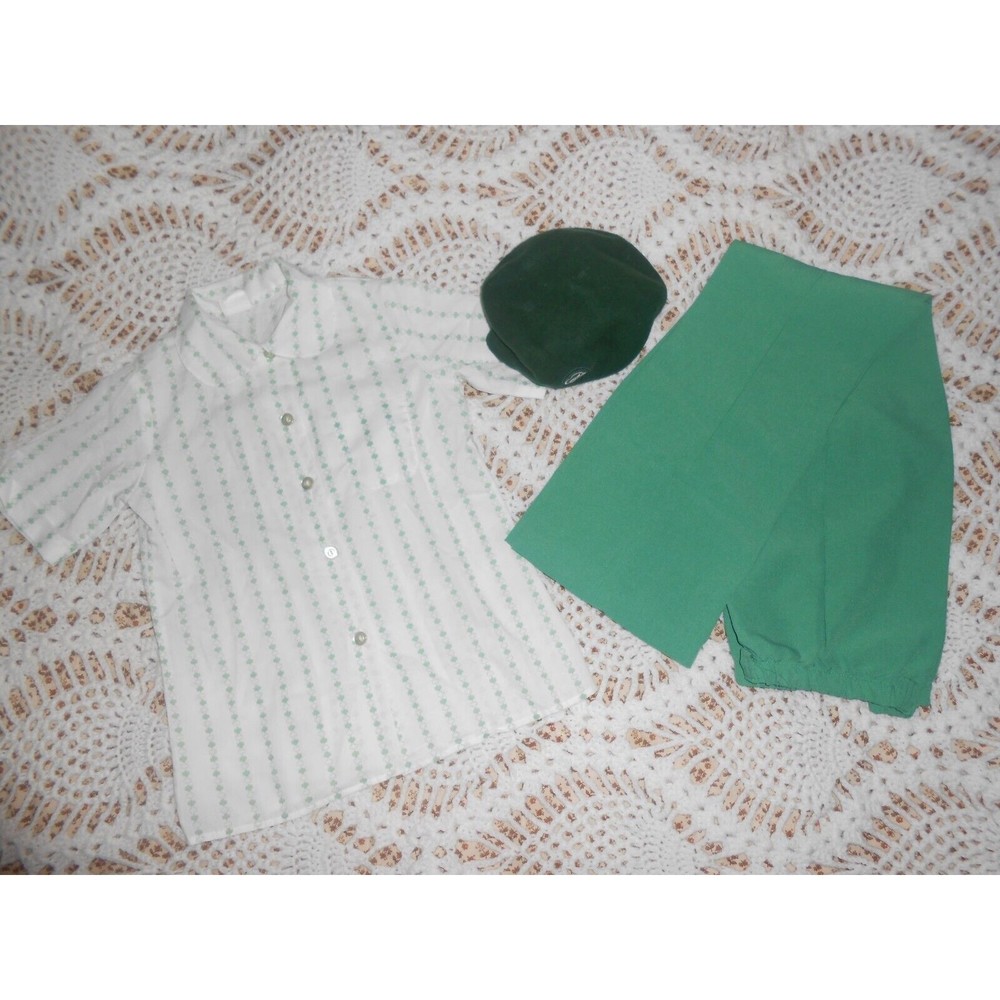 Vtg GIRL SCOUTS Uniform Size 12 Beret Kangol 100% Wool USA Halloween Costume EUC